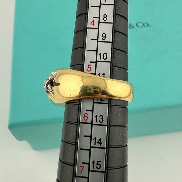 RARE Tiffany & Co. Tourmaline Cocktail Ring with Pave Diamond X Size 5.25 14g - Picture 8 of 13